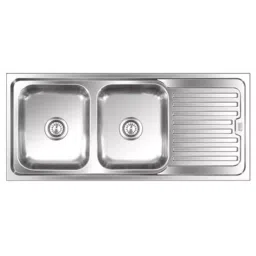 Nirali Popular 20.1x45.7x20.1 Inch Satin SS Double Bowl Kitchen Sink Graceful Elegance-picture-17
