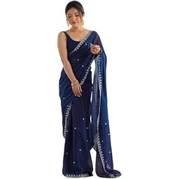 nirlabh Women Embellished Sequinned Tissue Silk Saree-picture-41