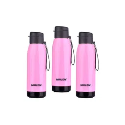 NIRLON Pink 3 Pieces PU Insulated Stainless Steel Water Bottle 750 ml-picture-36