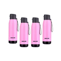 NIRLON Pink 4 Pieces Stainless Steel Water Bottle 750 ml-picture-11