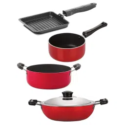 Nirlon Red Aluminium Non- Stick Cookware - Set of 4-picture-27