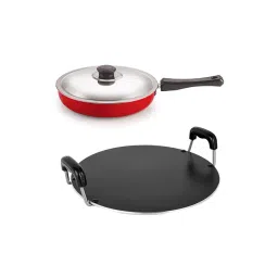 Nirlon Red Aluminium Tawa Fry Pan - Set of 2-picture-12