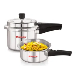 nirlon Silver 2 & 3 Ltrs with Common Lid (Pack of 2) Combo Induction Base Outer Lid Aluminium Pressure Cooker-picture-39