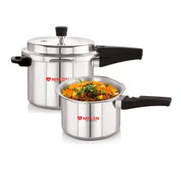 nirlon Silver 3 & 5 Ltrs with Common Lid (Pack of 2) Combo Induction Base Outer Lid Aluminium Pressure Cooker-picture-26