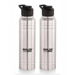 NIRLON Silver-Toned 2 Pieces Stainless Steel Solid Water Bottle 1L-picture-47