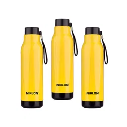 NIRLON Yellow 3 Pieces Stainless Steel Solid Water Bottle 480 ml-picture-28