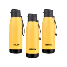 NIRLON Yellow 3 Pieces Stainless Steel Water Bottle 750 ml-picture-33