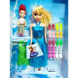 nirmala infratech Beautiful Big & Small Doll with Moveable Hands and With Accessories Shoes +Dress-picture-16