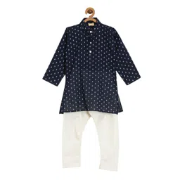 NIRVAAN Boys Floral Regular Pure Cotton Kurta with Pyjamas image 1