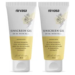 Nirvasa Sunscreen Gel with 5% Niacinamide, 50 ml SPF 50+ with PA+++ (Pack of 2)-picture-18