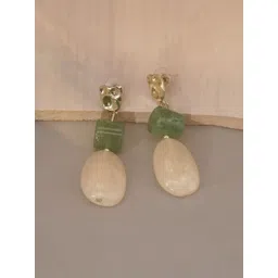 Niscka Gold-Plated Artificial Stones Studded Contemporary Shaped Drop Earrings-picture-26