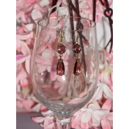 Niscka Gold-Plated Artificial Stones Studded Teardrop Shaped Drop Earrings-picture-38