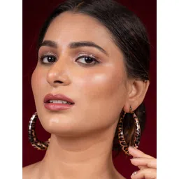 Niscka Gold-Plated Circular Shaped Hoop Earrings-picture-38