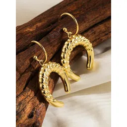 Niscka Gold-Plated Contemporary Hoop Earrings-picture-35