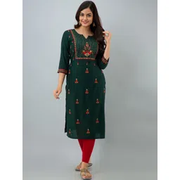 NISHABD Ethnic Motifs Embroidered Thread Work Kurta-picture-19