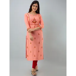 NISHABD Floral Embroidered Straight Kurta-picture-37