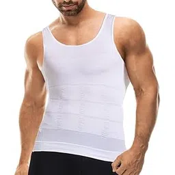 Nishanka Men's Slimming Body Shaper Tucker Vest, Compression Shirt, Tummy Control, Abdomen Undershirt Abdomen Tummy Tucker Shapewear Vest for Men-picture-27