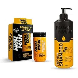 Nishman Hair Styling Powder Wax -10g & Keratin Complex Hair Care Shampoo - 400ml, Combo Kit-picture-30