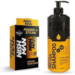 Nishman Hair Styling Powder Wax -20g & Keratin Complex Hair Care Shampoo - 200ml, Unisex Combo Kit-picture-36