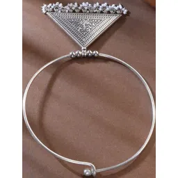 Niska Brass Silver-Plated Oxidised Necklace image 2