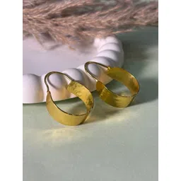 Niska Gold-Plated Contemporary Shaped Hoop Earrings-picture-37