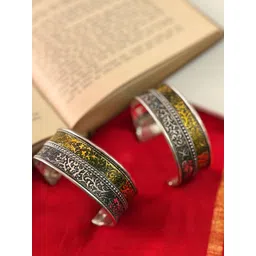 Niska Set Of 2 Silver-Plated Oxidised Cuff Bracelets-picture-28