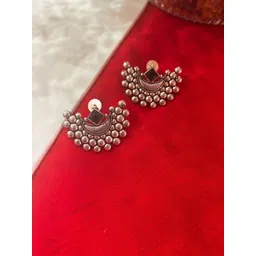 Niska Silver-Plated Artificial Stones Studded Crescent Shaped Studs-picture-41