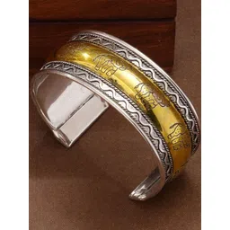 Niska Women Brass Silver-Plated Cuff Bracelet-picture-20