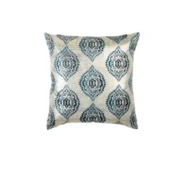 NISRAG HOME Blue & Beige Ethnic Motifs Velvet Cushion Covers image 4