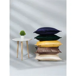 NISRAG HOME Blue & Yellow 5 Pieces Velvet Square Cushion Covers-picture-19