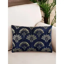 NISRAG HOME Blue Floral GULDASTA Velvet Cushion Covers-picture-17