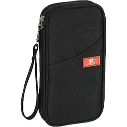 nisun Polyester Travel Family Passport Holder Card Holder Wallet Travel Accessories Document Organizer, Passport Cover, with Removable Hand Strap for Men and Women (Black-23 x 12 x3 cm)-picture-23