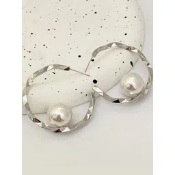 Nitant Pearl Studded Half Hoop Korean Fashion Earrings-picture-29