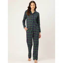 Nite Flite Checked Pure Cotton Night suit-picture-13