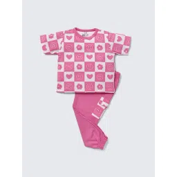 Nite Flite Girls Multicolor Cotton Printed Pyjama Set-picture-32