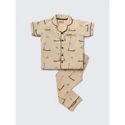 Nite Flite Kids Geometric Printed Pure Cotton Night suit-picture-15