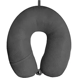 Nitsha Velvet Neck Travel Pillow Multipurpose Comfortable Head Rest Neck Holder Pillow Grey Color-picture-32