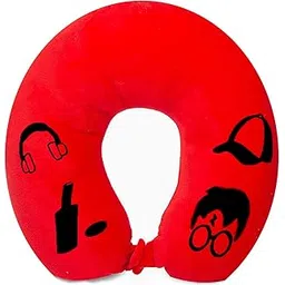 nitsha Velvet Soft Special Cool Design Edition U Shape Neck Pillow for Men & Boy Red-picture-11