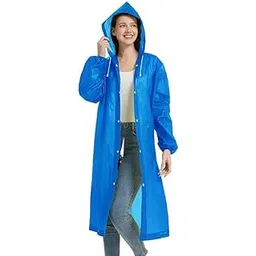 niue Waterproof Rain Coat Hooded Universal Outdoor Water Resistant Rainwear Suit for Men Women Boys & Girls (Pack of 1) (Universal, Blue)-picture-51