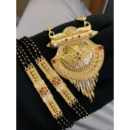 niva fashion Gold-Plated Brass Artificial Stones & Beads Mangalsutra-picture-37