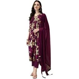 nivana Rayon Women's Floral Print A-Line Kurta with Pants & Dupatta | Fashionable Ethnic Wear Kurta Set-picture-25