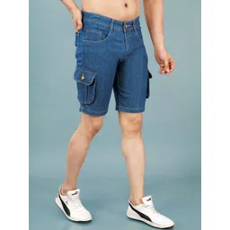 NIVASU Men Washed Denim Cargo Shorts-picture-38