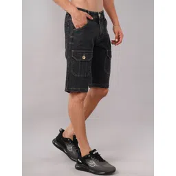 NIVASU Men Washed Denim Cargo Shorts Technology-picture-39