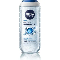nivea men Pure Impact Showerl Gel has Purifying Micro Particles, Body, Face & Hair For Men-picture-11
