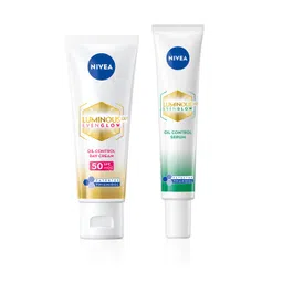 Nivea Set of Luminous Even Glow Oil Control SPF50 Day Cream 40ml & Serum 40ml-picture-29