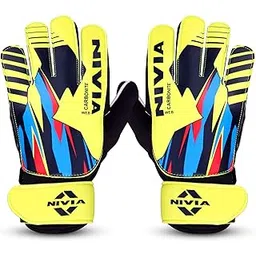 Nivia Carbonite Web Goalkeeper Gloves for Men & Women, All‑Weather Durable Grippy Latex Palm with PVC Backhand & Secure PVC Strap, Multicolor(Small)-picture-30