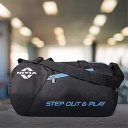 Nivia Deflate Round 01 Polyester Gym Bag, Unisex Gym Bags, Adjustable Shoulder Bag for Men, Duffle Gym Bags for Men, Gym kit Bag (Black),Capacity-19.5 litres-image-30