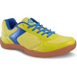 Nivia Flash Shoe Badminton Shoes for Mens, Rubber Sole with PVC Synthetic Leather Upper and mesh for Sports, Badminton, Volleyball, Squash, Table Tennis, (Yellow/Aster Blue) UK-7-picture-11