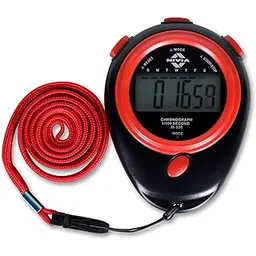 Nivia JS-320 | Multi-Function Electronic Digital Stopwatch | Large Display with Date Time and Alarm | Coaches, Sports Timer, Running, Gym, Outdoor (Black-Red)-picture-19