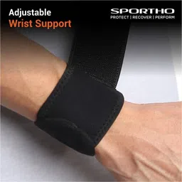 Nivia Orthopedic Wrist support for gym, Wrist Supporter for Men and Women, for Weightlifting, Long Lasting Velcro, Gym Accessories, Wrist Wrap for fitness training, Made of Neoprene/Lycra (Black) One Pc image 2